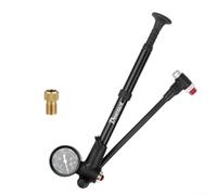Alta presión para bicicleta de 300 PSI con manómetro, ciclo de aleación de aluminio para bicicleta de montaña, horquilla delantera y amortiguador trasero, herramienta de inflado de suspensión portátil