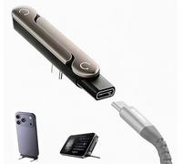 AltaMoment Cargador desmontable 2 en 1 USB C a USB C, soporte de carga de datos de 240 W para escritorio, cargador plegable invisible con soporte invisible de 360° para juegos, oficina, coche, viajes