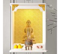 Altar budista con almacenamiento, santuario montado en la pared para meditación y oración, decoración moderna del hogar, mesa de incienso Guanyin, mesa de tributo para prácticas espirituales