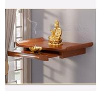 Altar budista de madera maciza montado en la pared con cajón, nicho de oración y mesa de incienso, pequeño santuario budista, ideal para prácticas espirituales
