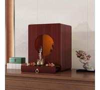 Altar Budista Mesa de ofrenda de Madera Maciza for el hogar, Moderna y Simple, Armario de Buda de Madera con Bandeja Oculta, para La Estatua Espiritual Sala(Red,50 * 36 * 58cm/19 * 14 * 22in)
