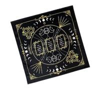 Altar Cloth - Tarot Tapestry for Divination | Thickened Velvet Fabric with Gold Embroidered Borders & Heat Insulated Backing for Cave Rooms, Wall Decor, Kitchen Dining and Meditation