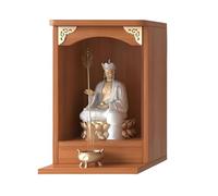Altar de Buda de Pared, Estante de Madera Maciza de bambú con barandilla for meditación, oración y ofrendas, decoración del hogar.(Brown,30x30x54cm/11.8x11.8x21in)