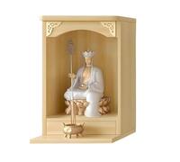 Altar de Buda de Pared, Estante de Madera Maciza de bambú con barandilla for meditación, oración y ofrendas, decoración del hogar.(Yellow,30x30x54cm/11.8x11.8x21in)
