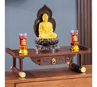 Altar de meditación de bambú con cajón de almacenamiento, mejora tu práctica espiritual y culto en casa