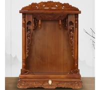 Altar de meditación de madera montado en la pared, mesa de santuario tallada a mano con cajón extraíble, junta de espiga para incienso y meditación, 70 cm