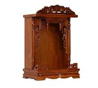 Altar de meditación de madera montado en la pared, mesa de santuario tallada a mano con cajón extraíble, junta de espiga para incienso y meditación, 70 cm