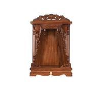 Altar de santuario de madera maciza montado en la pared, gabinete de estilo chino con panel de almacenamiento extraíble, estante de oración budista para culto en casa