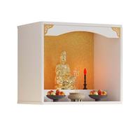 Altar Espiritual Pared para Espacio Sagrado Pequeña Mesa de Altar con o sin Puerta Buddhist Shrine Cabinet para Adoración, Oraciones y Meditación(White,60x40x60cm)