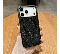 Altartar Funda magnética para iPhone 12 Pro, funda con purpurina, funda de silicona para iPhone 12 Pro Sparkle Diamant Mujer Ultrafina Brillante Case Luxury Bumper Cover Niza-Negro
