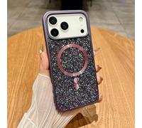 Altartar Funda magnética para iPhone 13 con purpurina, funda de silicona para iPhone 13 Sparkle Diamant Mujer Ultrafina Brillante Case Luxury Bumper Cover Girchen-Lila