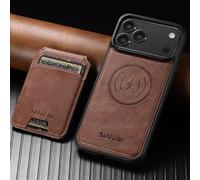 Altartar Funda magnética para iPhone 13 Pro Max con compartimento para tarjetas, [Compatible con Mag-Safe] Funda de piel magnética con soporte, resistente a los golpes, protección de la cámara, marrón