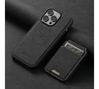 Altartar Funda magnética para iPhone 16 con compartimento para tarjetas, funda magnética para tarjetas de crédito con soporte, piel resistente a los golpes, funda protectora para iPhone 16-negro 2