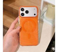 Altartar Funda para iPhone 15 Transparente Funda Magnética para iPhone 15 Clear Case Resistente a Golpes Magnética Funda Protectora Protección contra Caídas Lujo Cover-Naranja