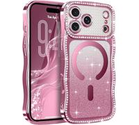 Altartar Funda para iPhone 16 con purpurina, funda protectora de lujo para iPhone 16 Sparkle Diamant Mujer Protector de cámara Case Ultrafina Resistente a los golpes Funda Niña Rosa