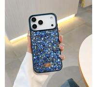Altartar Funda para iPhone 17 Air con purpurina, funda de silicona para iPhone 17 Air Sparkle Diamant Mujer Ultrafina Protector de Cámara Case Luxury Bumper Cover Niñas Azul profundo