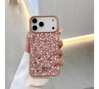 Altartar Funda para iPhone 17 Pro con purpurina, funda de silicona para iPhone 17 Pro Sparkle Diamant Mujer Ultrafina Protector de Cámara Case Luxury Bumper Cover Girchen-Rosa