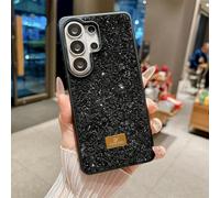 Altartar Funda para Samsung Galaxy S25 con purpurina, de silicona para Samsung S25 Sparkle Diamant Mujer Ultrafina Luxury Case Protector de Cámara Bumper Cover Niza-Negro