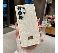 Altartar Funda para Samsung Galaxy S25 Plus con purpurina, funda de silicona para Samsung S25 Plus Sparkle Diamant Mujer Ultrafina Luxury Case Protector de Cámara Bumper Cover Niña Crema Blanco