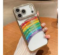 Altartar Glitzer Hülle für iPhone 14 Pro Max Transparent Handyhülle,Glitter Diamant Schutzhülle mit Ffließbarer Regenbogen Stoßfest Silikon Case weiche UltraDünn Aesthetic Bumper Cover,Golden