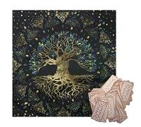 altarto, mantel cartas del tarot, mantel altar, árbol la vida/sol/serpiente/estrella/estampado floral, paño cuadrado altarto, accesorio brujería, meditación espiritual, tela sagrada,
