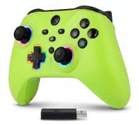 Altaudia Mando Inalámbrico Bluetooth para PC - Compatible con PC, Switch/Smartphone Android y iOS, Conexión USB, 2 Botones Macro, Vibración Dual, 6 Ejes, Luces LED RGB, Color Verde