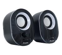 ALTAVOCES 2.0 EQUIP LIFE MINI 6W RMS COLOR NEGRO Y BLANCO JACK 3.5" CONTROL DE VOLUMEN ALIMETANCION USB