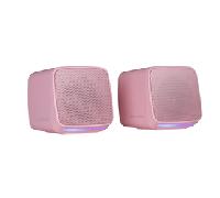 Mars Gaming MS-Pro, Altavoces Compactos 10W, Iluminación RGB Flow Dinámica, Altavoz PC con Caja de Control y Entrada Jack 3.5mm, Altavoces Gaming Compatibles con PC/Mac/Smartphone/Tablet, Rosa