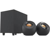 Altavoces de ordenador Creative Pebble Plus 2.1 potenciados por USB con Subwoofer con salida inferior y Controladores de largo alcance, potencia total de hasta 8 W RMS para ordenadores (Negro)