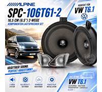 Alpine Altavoces componentes SPC-106T61 16,5 cm para Volkswagen T6.1