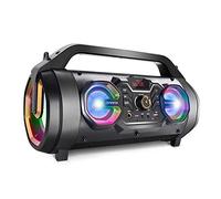 Altavoces Bluetooth, Altavoces Bluetooth Portátiles de 30W con Subwoofer, Radio FM, Luces Coloridas, Sonido Estéreo, Altavoz Inalámbrico de 10 Horas de Reproducción Para el Hogar, Fiesta, Acampada