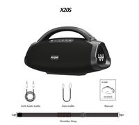 Altavoz Bluetooth W-KING X20S con Correa, 140W RMS, Bajos Potentes, Boombox para Fiestas, IPX7 Impermeable, Altavoz Portátil para Exteriores Negro