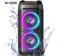 Altavoces Bluetooth W-KING T11 de 100 W RMS, Resistentes al Agua IPX6, BT 5.3, Altavoz Portátil para Fiestas, Graves Profundos Inalámbricos/Sonido Masivo de 115 dB Negro