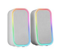 Mars Gaming MS-OM, Altavoces Gaming 20W, Iluminación Dinámica RGB, Altavoces Bluetooth 5.3 + AUX-IN, Caja de Control de Volumen, Chipset DSP Personalizado, Compatibilidad Universal, Blanco