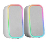 Mars Gaming MS-OM, Altavoces Gaming 20W, Iluminación Dinámica RGB, Altavoces Bluetooth 5.3 + AUX-IN, Caja de Control de Volumen, Chipset DSP Personalizado, Compatibilidad Universal, Blanco