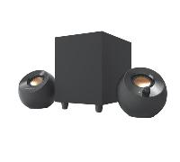 CREATIVE Altavoces de Ordenador Pebble Plus 2.1 potenciados por USB con Subwoofer con Salida Inferior y Controladores de Largo Alcance, Potencia Total de hasta 8 W RMS para Ordenadores (Negro)