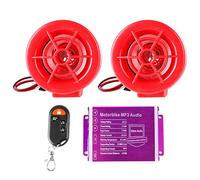 Altavoces de Alarma para Motocicleta, Altavoces de Alarma para Motocicleta Sonido Antirrobo Radio Reproductor de MP3 Radio FM a Prueba de Agua Sistema Amplificador de AltavozUSB