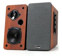 Altavoces de estantería de madera de 50W, altavoces activos 2.0 para ordenador | Entradas: Bluetooth, RCA, AUX (3,5 mm), USB | Altavoces para PC con graves potentes, para TV, portátil, tocadiscos