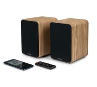 Altavoces de estantería juego de 2 altavoces con caja de madera 100w- bluetooth 5.0 - 2 salidas rca madera clara ws602duo thomson