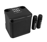 Altavoces de Karaoke Inalámbricos, Altavoces de Karaoke Inalámbricos Portátiles con Micrófonos Duales y Subwoofer para Fiesta en Casa, Camping