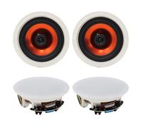 Altavoces de Techo Herdio de 4 Pulgadas y 480 Vatios de Alta Potencia - Montaje Empotrado, Sonido Nítido para Cine en Casa, Sala de Estar, Oficina, Cocina y Terraza Cubierta (2 Pares)
