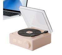 Altavoces de tocadiscos | Altavoz inalámbrico vertical de 10 m | Altavoz giratorio inteligente con reloj despertador | Para ciclismo, patio, playa, senderismo, hogueras, noches, hogar, dormitorio