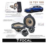 Focal IS-T3Y-100 10 CM Altavoz Kit Compatible Con Tesla Modelo y Sr + 2020- >
