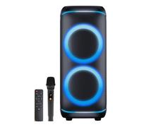 Altavoces Denver portátiles inalámbricos 200W con Bluetooth y LED multicolor