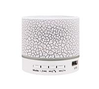 Altavoces Fuertes Tarjeta de Audio Mini Subwoofer de pequeño Inalámbrico Led Ligh Tocadiscos Altavoces (White, One Size)