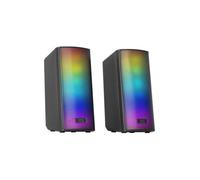 Mars Gaming MSRGB2, Altavoces Bluetooth 5.3 15W, Procesador de Sonido DSP, Iluminación RGB Dinámica, Frontal Total Mesh, Altavoces Compactos con Caja de Control, Entrada Jack de 3.5mm y USB, Negro
