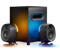 SteelSeries Arena 7 - Altavoces gaming 2.1 - Sonido envolvente en 2 direcciones - Bajo potente, Subwoofer - Iluminación RGB reactiva - USB, Aux, Óptico, con cable - Bluetooth - PC, PlayStation, móvil