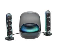 Harman Kardon SoundSticks 5, altavoz Bluetooth para casa, diseño de 3 vías, conectividad HDMI ARC con un solo cable, conexión de varios altavoces vía Auracast, iluminación de colores decorativa, negro