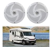 Altavoces marinos, altavoces para barco, altavoces impermeables para exteriores, para yate, caravana, sistema de audio de 2 vías blanco ultrafino, potencia máxima de 180 W, rejilla ABS resistente a