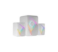 Mars Gaming MS-H21, Altavoces Gaming RGB 2.1 y Subwoofer 35W, Sistema Drivers Invertidos 3D Surround, Altavoces Compactos con Iluminación Dinámica RGB, Alimentación USB y Conector Jack 3.5mm, Blanco